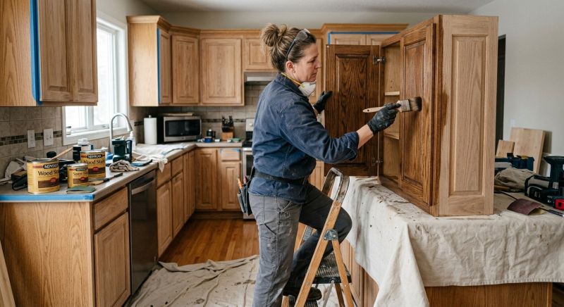 Wood Cabinet Staining in Kokomo, IN