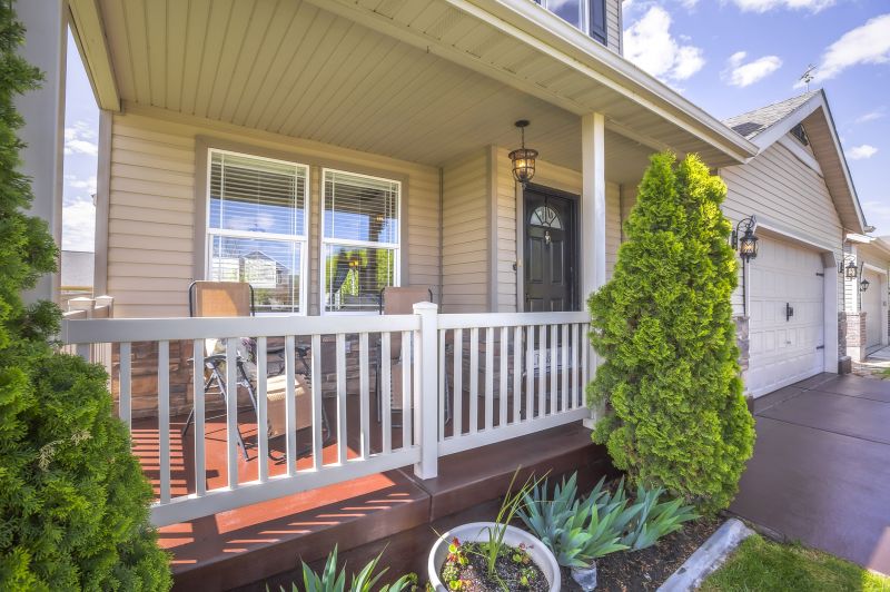Exterior painting of front porch