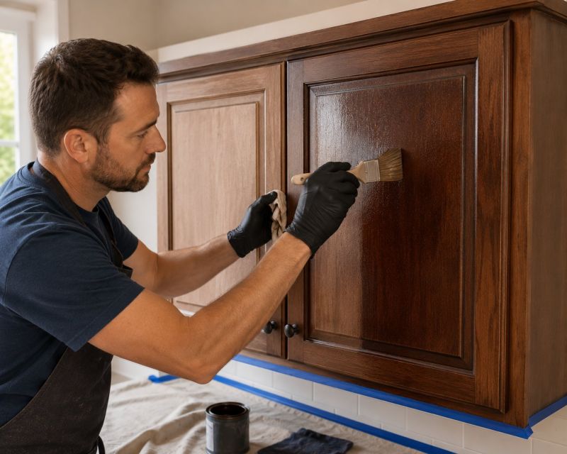 Wood Cabinet Staining in Bloomington, IN